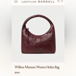 Loeffler Randall Burgundy Willow Woven Hobo Bag
